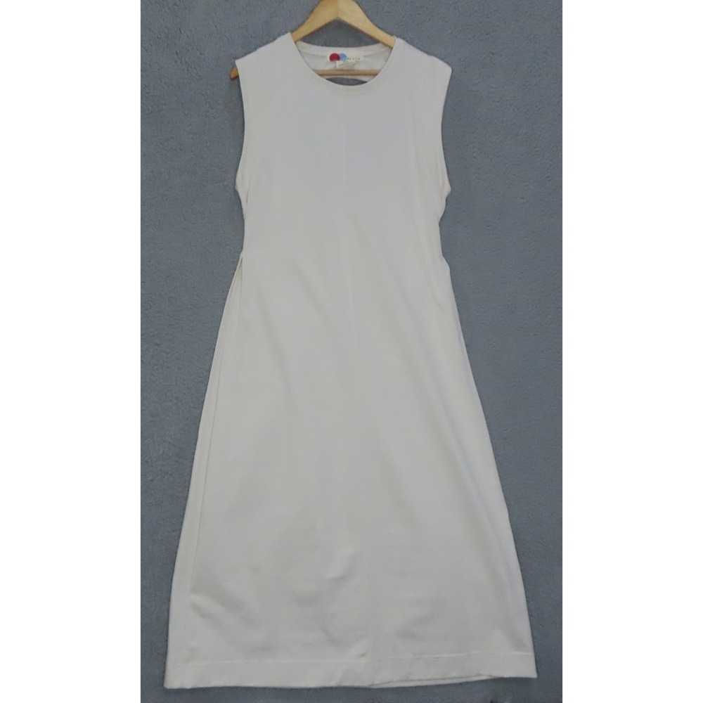 Free People Beach Minimalist White Cotton Open Back Cutout Maxi Dress Medium - Picture 2 of 10